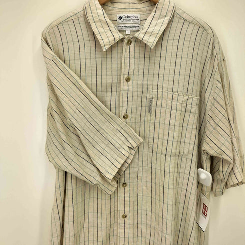 コロンビア Columbia インド綿 ストライプ S/S シャツ メンズ import:L