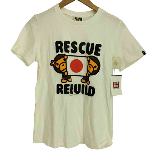 アベイシングエイプ A BATHING APE Rescue Rebuild プリント マイロチャリティーTシャツ レディース import:S