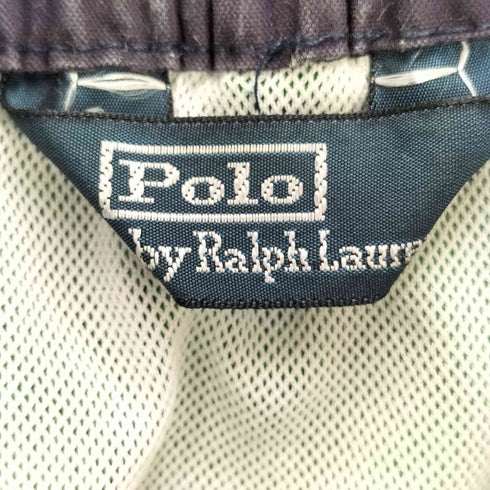 ポロバイラルフローレン Polo by RALPH LAUREN ビッグ ポニー 刺繍 ナンバリング パッチワーク レースアップ スイム ショーツ メンズ S