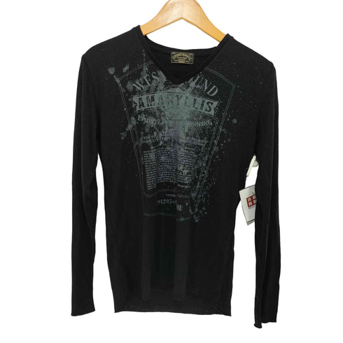 ニーキューイチニーキューゴーオム 291295=HOMME Vネック グラフィック ニット プルオーバー メンズ JPN:44