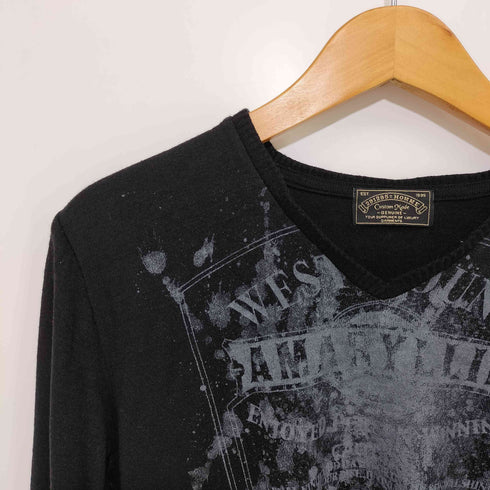 ニーキューイチニーキューゴーオム 291295=HOMME Vネック グラフィック ニット プルオーバー メンズ JPN:44