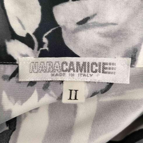 ナラカミーチェ NARACAMICIE オープンカラーサテンブラウス レディース JPN:2