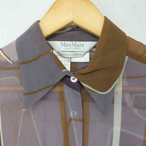 マックスマーラ MAX MARA 白タグ シルク100シアーブラウス レディース US:6