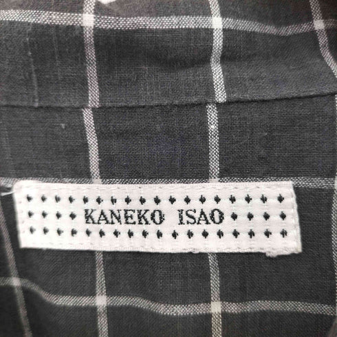 カネコイサオ KANEKO ISAO ウィンドウペンチェックオープンカラーS/S ワンピース レディース