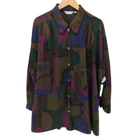 Shilubera 90S 総柄 L/S ロングシャツ メンズ import:L