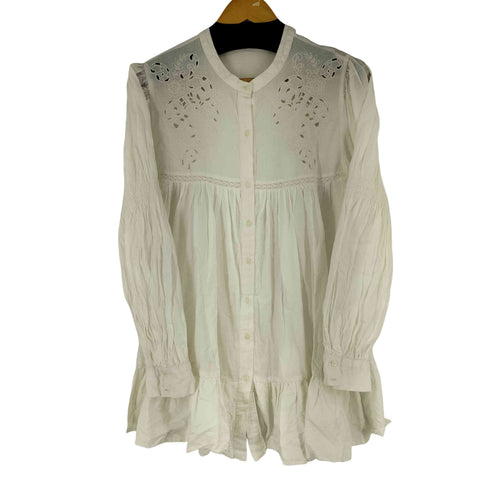 ザラ ZARA カットワーク L/S ブラウス レディース import:L