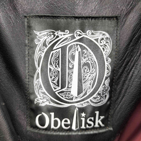 オベリスク Obelisk CUSTOM LEATHER 2連ジップレール バイカー レザー ダブル ライダース ジャケット Y2K メンズ JPN:S