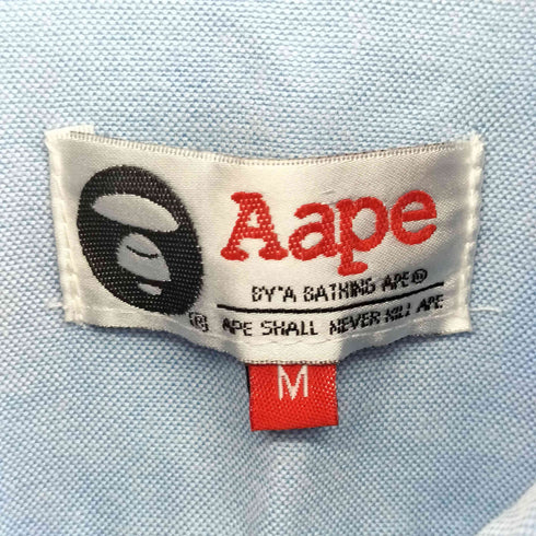 エーエイプバイアベイシングエイプ AAPE BY A BATHING APE ユニオンジャック ワンポイント BDオックスフォードシャツ メンズ JPN:M