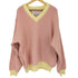 アダムエロペ Adam et Rope 別注 LOGAN Knitting mills ビッグシルエットVネックニット レディース JPN:M