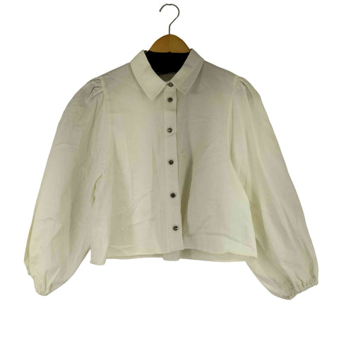 ザラ ZARA ビジューボタン L/S シャツ レディース import:M