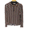 ザラ ZARA L/S レーヨン100% 総柄ブラウス レディース import:XS