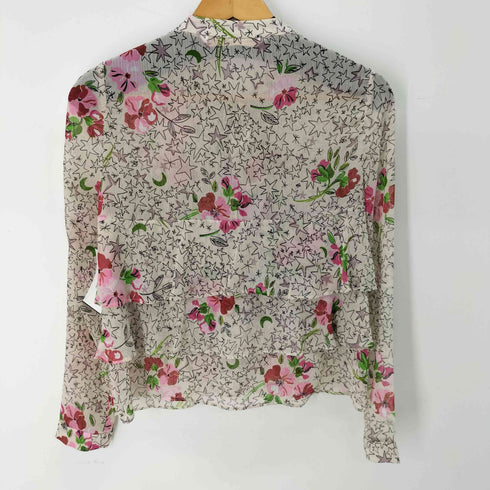ザラ ZARA L/S 総柄ボウタイブラウス レディース import:XS