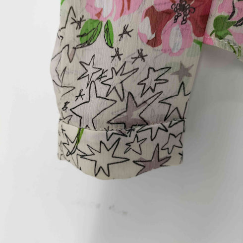 ザラ ZARA L/S 総柄ボウタイブラウス レディース import:XS