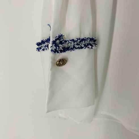 ザラ ZARA L/S コントラストテクスチャーシャツ レディース import:XS