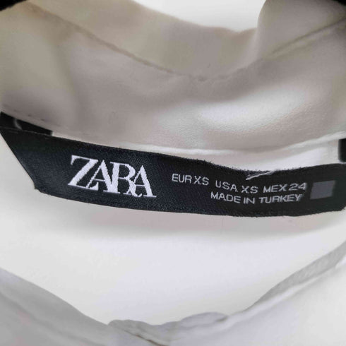 ザラ ZARA L/S コントラストテクスチャーシャツ レディース import:XS