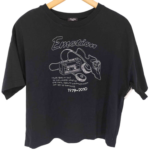 マーブルシュッド Marble Sud 刺繍 ステッチワーク クルーネックTシャツ レディース