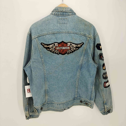 リー Lee 90S AUTHENTIC DENIM JACKET ワッペンリメイク ハーレーカスタム デニムジャケット メンズ
