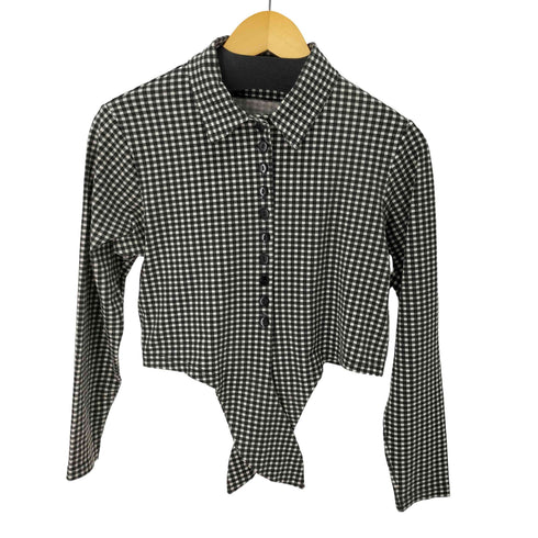 モルガン MORGAN L/S 裾デザインギンガムチェックシャツ レディース