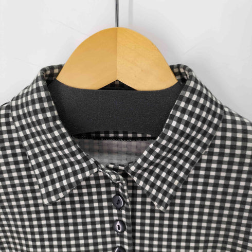 モルガン MORGAN L/S 裾デザインギンガムチェックシャツ レディース