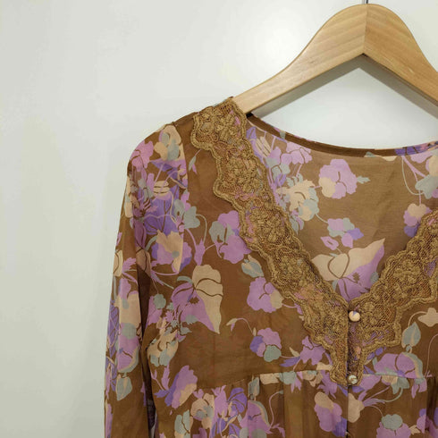 グレースコンチネンタル GRACE CONTINENTAL 花柄 レース ブラウス レディース