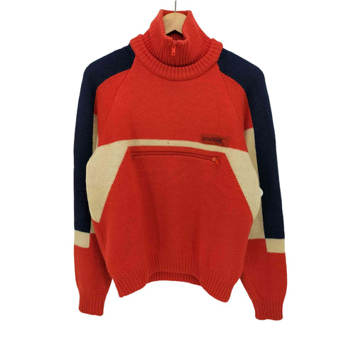 SPIDER 香港製 レイヤードハイネック マルチカラー ニット メンズ import:M