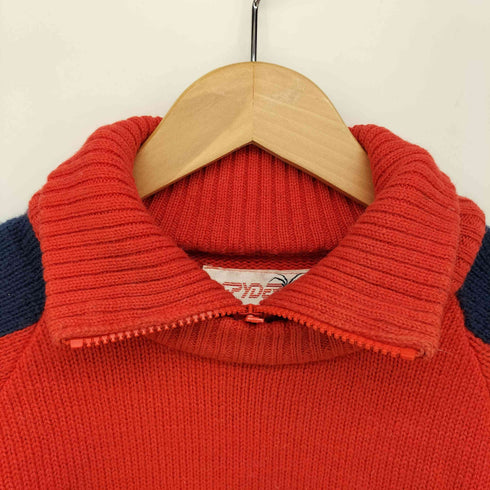 SPIDER 香港製 レイヤードハイネック マルチカラー ニット メンズ import:M