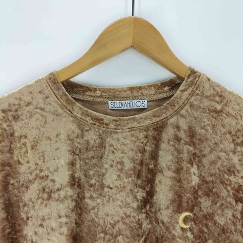 SELENAHELIOS ワンポイント刺繍ベロアS/Sカットソー レディース FREE