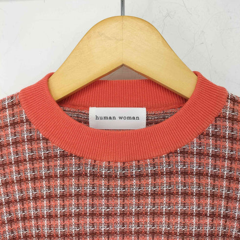 ヒューマンウーマン HUMAN WOMAN サマーツイードニットプルオーバー レディース JPN:M