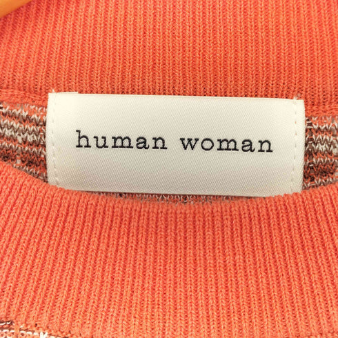 ヒューマンウーマン HUMAN WOMAN サマーツイードニットプルオーバー レディース JPN:M