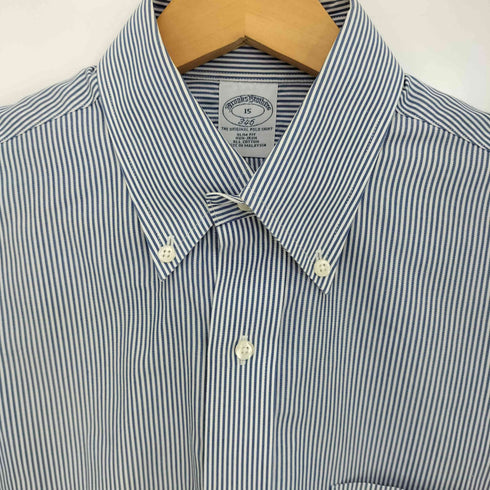 ブルックスブラザーズ BROOKS BROTHERS SLIM FIT NON-IRON ストライプ 半袖 ボタンダウンシャツ メンズ 15