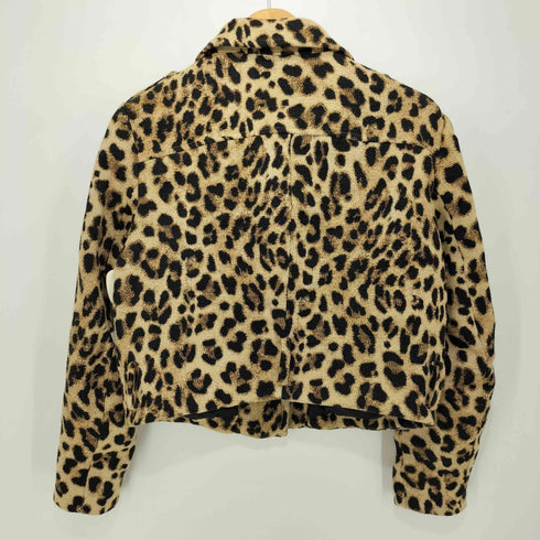 ザラ ZARA Y2K レオパード ダブルライダースジャケット レディース import:L
