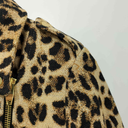 ザラ ZARA Y2K レオパード ダブルライダースジャケット レディース import:L
