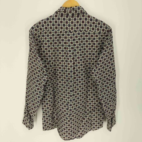 POP ENGLAND ポップ イングランド スクエア 総柄 B.D L/S シャツ メンズ L