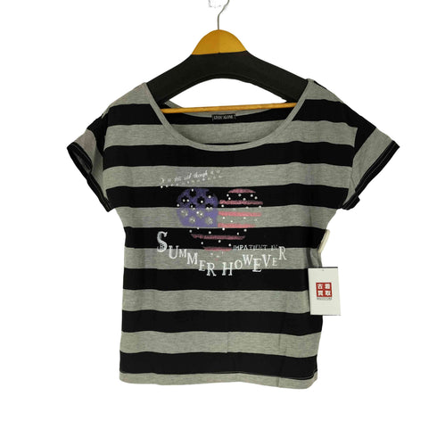 S/S ボーダー Tシャツ スタッズ加工 レディース