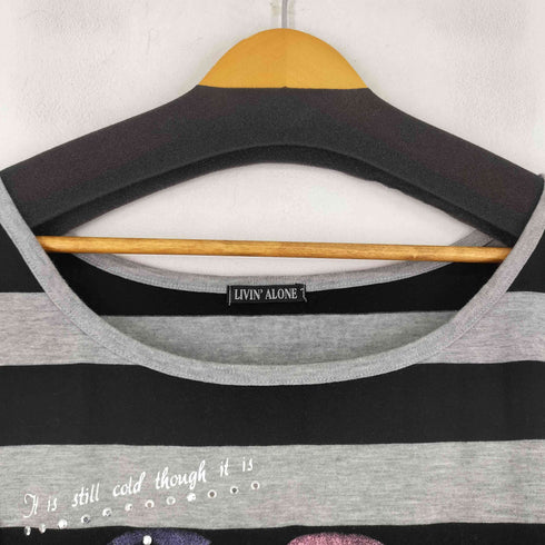 S/S ボーダー Tシャツ スタッズ加工 レディース