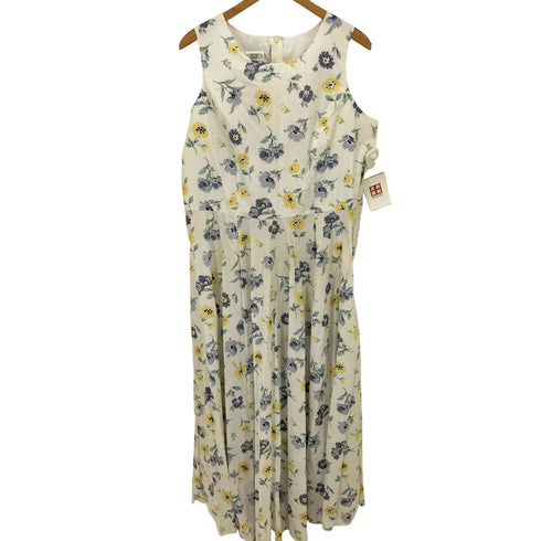 ローラアシュレイ LAURA ASHLEY フローラル柄 ノースリーブ ワンピース レディース EUR:44