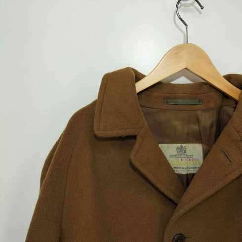 アクアスキュータム AQUASCUTUM 70-80S 英国製 モヘア混 ウール ステンカラーコート メンズ