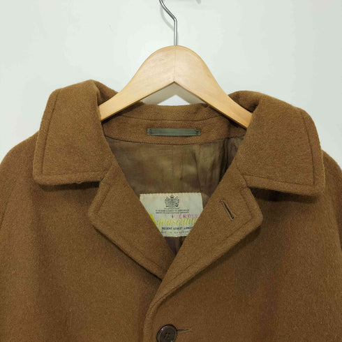アクアスキュータム AQUASCUTUM 70-80S 英国製 モヘア混 ウール ステンカラーコート メンズ