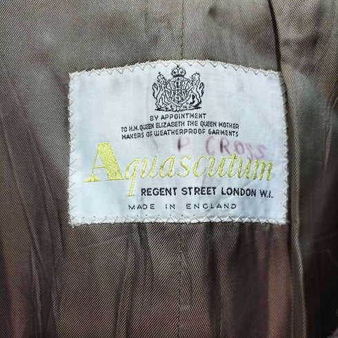 アクアスキュータム AQUASCUTUM 70-80S 英国製 モヘア混 ウール ステンカラーコート メンズ