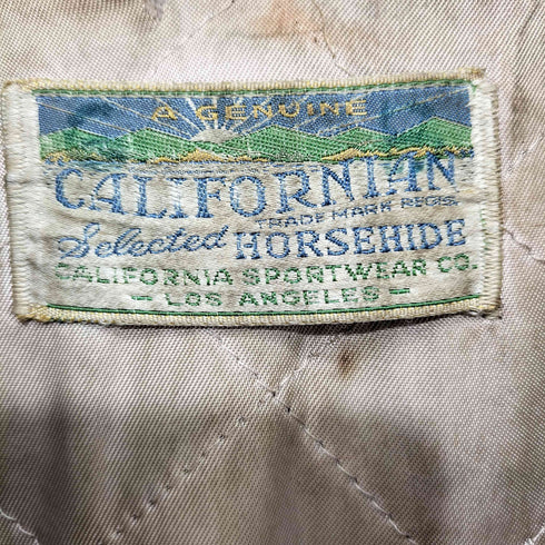 CALIFORNIAN PONY HIDE Servalジッパー 50S ジップアップ レザージャケット メンズ