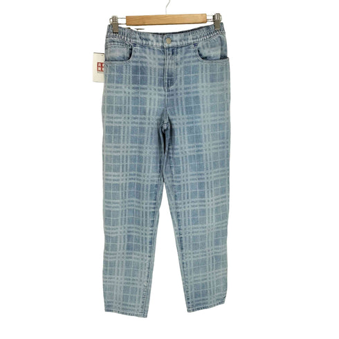 バーバリー BURBERRY チェック柄 デニムイージーパンツ レディース 14Y