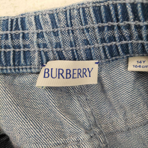 バーバリー BURBERRY チェック柄 デニムイージーパンツ レディース 14Y