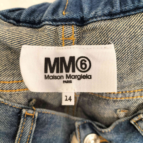 エムエムシックスメゾンマルジェラ MM6 Maison Margiela ペイント加工 ドローストリング デニムショートパンツ レディース 14