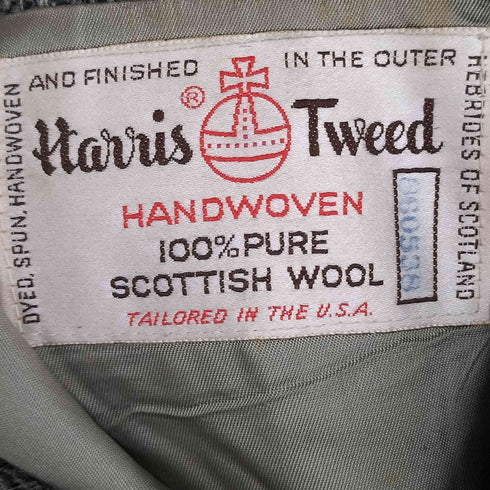 ハリスツイード Harris Tweed MADE IN USA ヘリンボーン テーラードジャケット メンズ