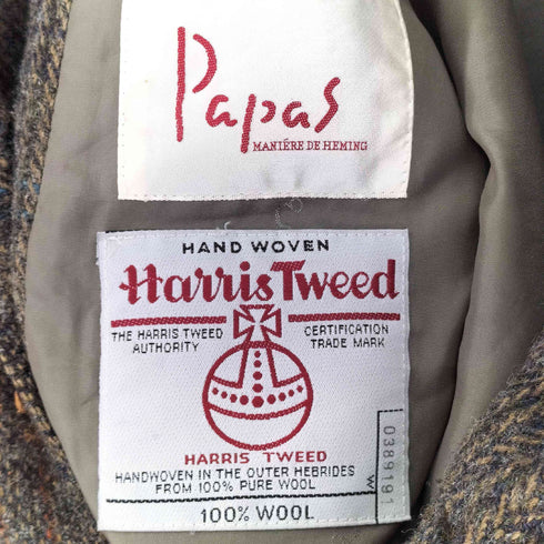 パパス papas 総柄 ウール テーラードジャケット メンズ JPN:M