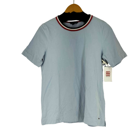 トミーヒルフィガー TOMMY HILFIGER ストライプカラークルーネックTシャツ レディース import:M