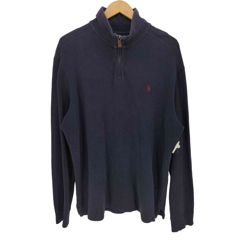 ポロバイラルフローレン Polo by RALPH LAUREN 90s ポニー刺繍 ハーフジップニット メンズ import:L