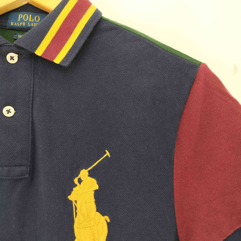 ポロラルフローレン POLO RALPH LAUREN マルチカラ― エンブレム ビッグポニー刺繍 ポロシャツ メンズ import:XS