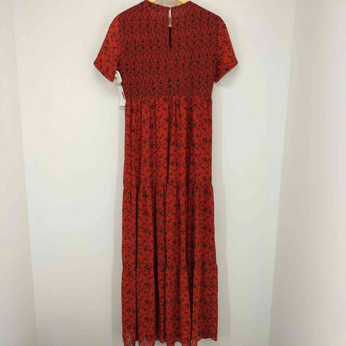 ザラ ZARA ストレッチ花柄ティアードワンピース レディース import:S