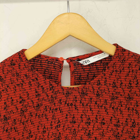 ザラ ZARA ストレッチ花柄ティアードワンピース レディース import:S